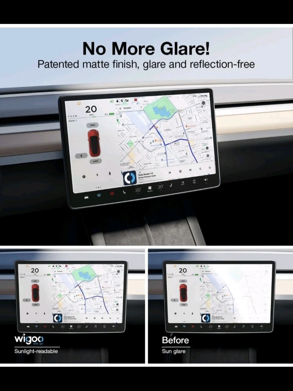 Clear Screen Protector for Tesla Model 3/Y - Transparent
